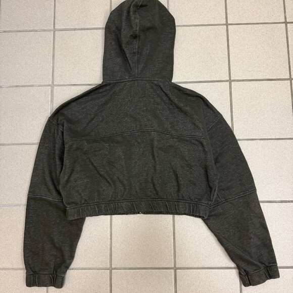 Urban Outfitters Yogi Fleece Cropped Zip-Up Hoodie Gray Womens Size L - Picture 5 of 5
